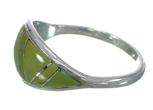 Genuine Sterling Silver And Turquoise Inlay Southwest Jewelry Ring Size 6-1/4 WX62747